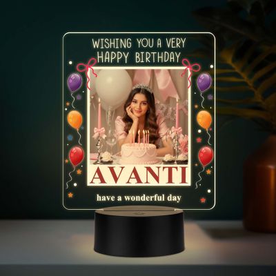 Personalized Birthday UV Print LED Lamp – Custom Photo & Name Acrylic Night Light